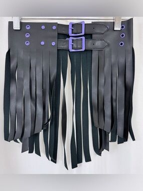 Daisy Corsets Black & Purple Y2K Fringe Belt Mini Skirt.      . Small.       NWT